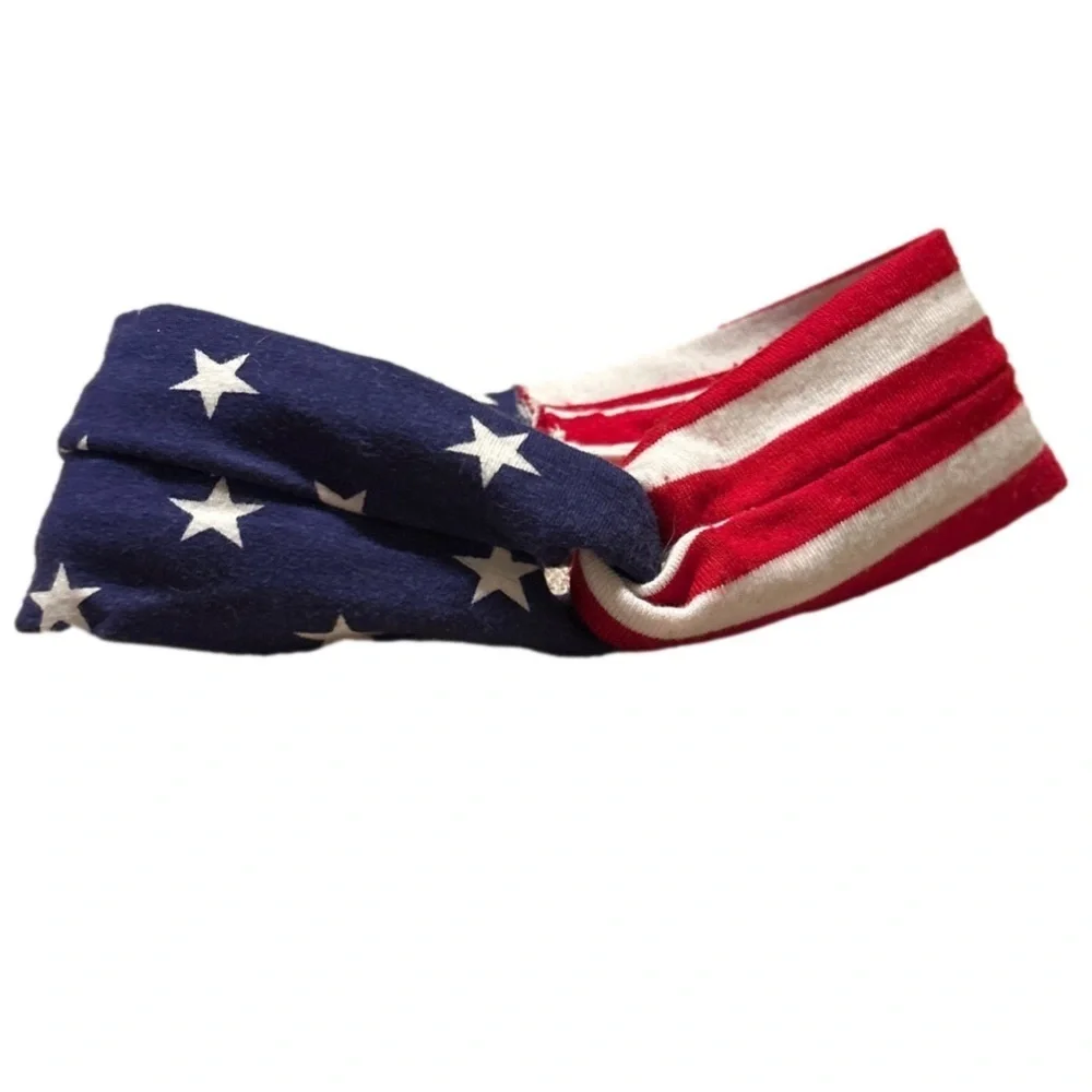 Three red, white and blue headbands